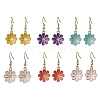 6 Pairs 6 Colors Alloy Enamel Dangle Earrings EJEW-JE06296-2