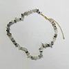 Natural Rutilated Quartz Chips Beaded Necklace NJEW-FZ00004-06-1