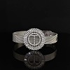 Brass Micro Pave Clear Cubic Zirconia Bangles for Women FS-WGA7409-24-1
