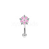 Flower 304 Stainless Steel Cubic Zirconia Eyebrow Curved Barbell Rings WG008EB-01-1