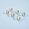 Cubic Zirconia Snake Hoop Earrings with Enamel EJEW-SZ0001-87B-4