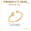 1Pc Letter Brass Rhinestone Open Cuff Rings for Women AJEW-LP0004-47Q-G-2