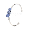 Natural Lapis Lazuli Chips Beaded Cuff Bangles PW-WG90661-07-1