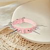 Punk Rock Style Alloy Spiked Cone Rivet Imitation Leather Chocker Necklaces NJEW-WH20011-10P-03-3