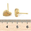 Brass Micro Pave Clear Cubic Zirconia Stud Earrings EJEW-R016-26G-05-5