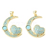 Brass Micro Pave Sky Blue Cubic Zirconia Pendants CU-CBA6938-04G-04-1