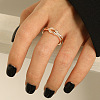 Knot 925 Sterling Silver Micro Pave Clear Cubic Zirconia Finger Rings for Women FS-WG39CEA-13-2