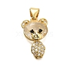 Brass Micro Pave Cubic Zirconia Pendants KK-C087-05G-1