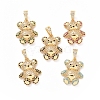 Brass Cubic Zirconia Pendants ZIRC-K089-16G-1