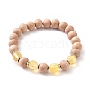 Round Natural Quartz Crystal Beaded Stretch Bracelets BJEW-JB05607-03-1