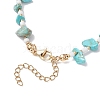 Summer Beach Synthetic Turquoise Chip Starfish & Natural Shell & Alloy Enamel Charm Anklets AJEW-TA00037-4