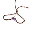 Natural Amethyst Tortoise Pendant Necklace NJEW-K258-02G-3