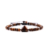 Natural Tiger Eye Braided Bead Bracelets for Women Men PW-WG825D4-03-1