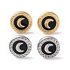 6 Pair 2 Color Crescent Moon Acrylic Stud Earrings EJEW-A024-13-2