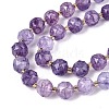 Ombre Effect Dyed Transparent Crackle Glass Beads Strands GLAA-Q111-10MM-03-4