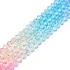 Gradient Color Baking Painted Glass Bead Strands DGLA-A039-T4mm-A08-4