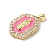 Rack Plating Brass Enamel Cubic Zirconia Pendants KK-S366-04G-3