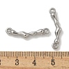 304 Stainless Steel Curved Textured Stick Connector Charms STAS-Q334-48P-3