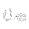 Non-Tarnish 304 Stainless Steel Oval Link Chunky Hoop Earrings for Women EJEW-P197-06P-2