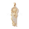 Brass Clear Cubic Zirconia Pendants KK-Z050-02G-1