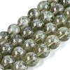 Transparent Half Spray Painted Glass Beads Strands LS-GLAA-Q110-02A-05-1