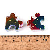 UV Plating Opaque Printed Acrylic European Beads OACR-N153-06E-3