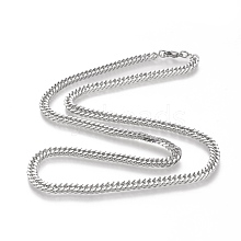 304 Stainless Steel Cuban Link Chain Necklaces NJEW-I238-10P