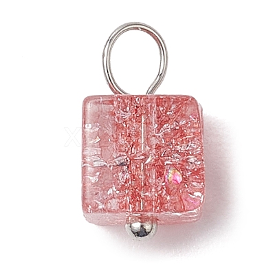 Crackle Glass Charms PALLOY-JF02896-1