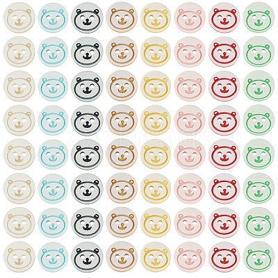 200Pcs 2-Hole Resin Buttons BUTT-TA0001-60C-1