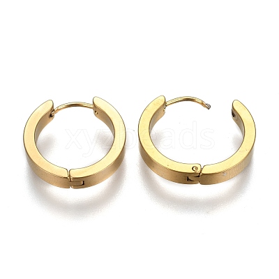 304 Stainless Steel Huggie Hoop Earrings EJEW-O087-09G-1