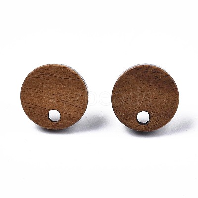 Walnut Wood Stud Earring Findings MAK-N033-008A-1