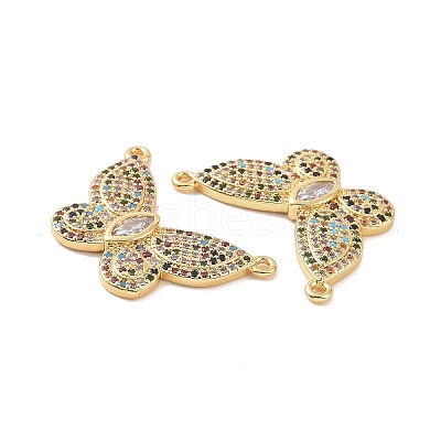 Brass Micro Pave Cubic Zirconia 2-Loop Pendants ZIRC-P106-48G-01-1