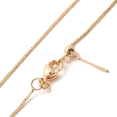 1mm Rack Plating Brass Box Chain Adjustable Slider Necklaces for Women Men MAK-L044-56LG-1