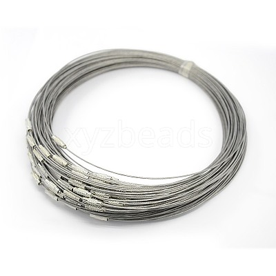 201 Stainless Steel Wire Necklace Cord TWIR-SW001-5-1