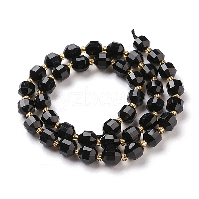 Natural Black Onyx Beads Strands G-K303-A27-8mm-1