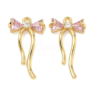Brass Micro Pave Cubic Zirconia Pendants X-KK-A281-10G-03-1