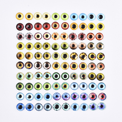 Flat Back Glass Cabochons GGLA-R023-6mm-01-1