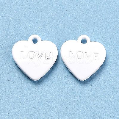Heart Alloy Spray Painted Charms LS-PALLOY-B005-01G-1