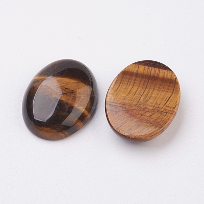 Natural Tiger Eye Flat Back Cabochons G-G741-25x35mm-01-1