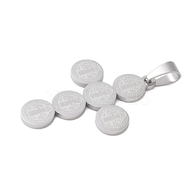 Tarnish Resistant 304 Stainless Steel Saint Benedict Medal Cross Pendants STAS-F012-12-1