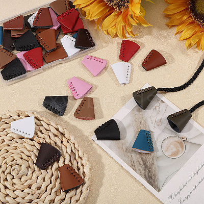 40Pcs 10 Colors Leather Cord Ends FIND-CA0011-38-1