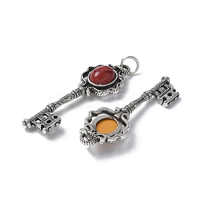 Key Brass Natural Mookaite Big Pendants KK-D361-01AS-19-1