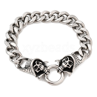 304 Stainless Steel Cuban Link Chains Bracelets for Unisex BJEW-A092-06A-P-1