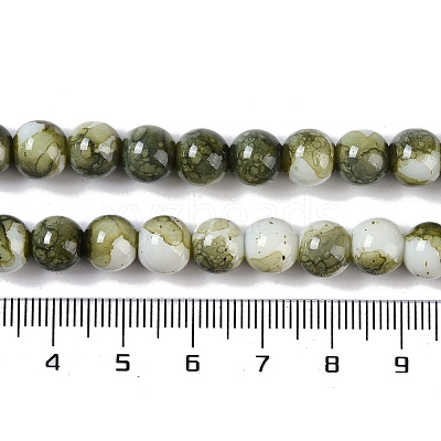 Baking Paint Glass Bead Strands GLAA-H031-01B-14-1