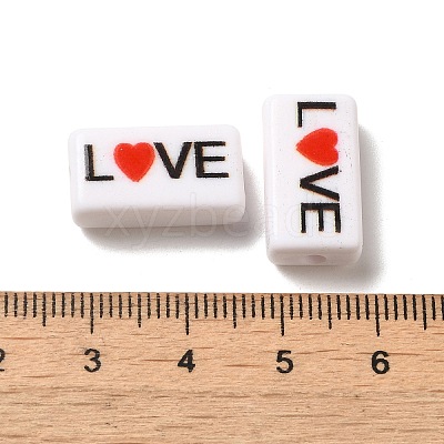 Spray Painted Opaque Acrylic Beads OACR-G029-01-1