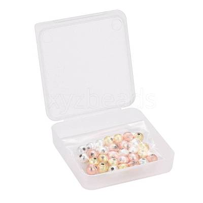 30Pcs 3 Colors Brass Textured Beads Set KK-LS0001-07-1