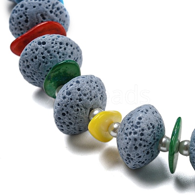 Dyed Lava Rock with Shells NJEW-Z031-01C-1