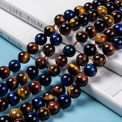 Natural Tiger Eye Beads Strands G-F173-14-8mm-1