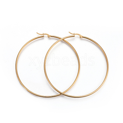201 Stainless Steel Big Hoop Earrings LS-EJEW-A052-20D-G-1