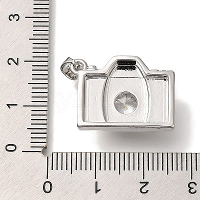 Rack Plating Brass Micro Pave Cubic Zirconia Pendants KK-I720-21P-1
